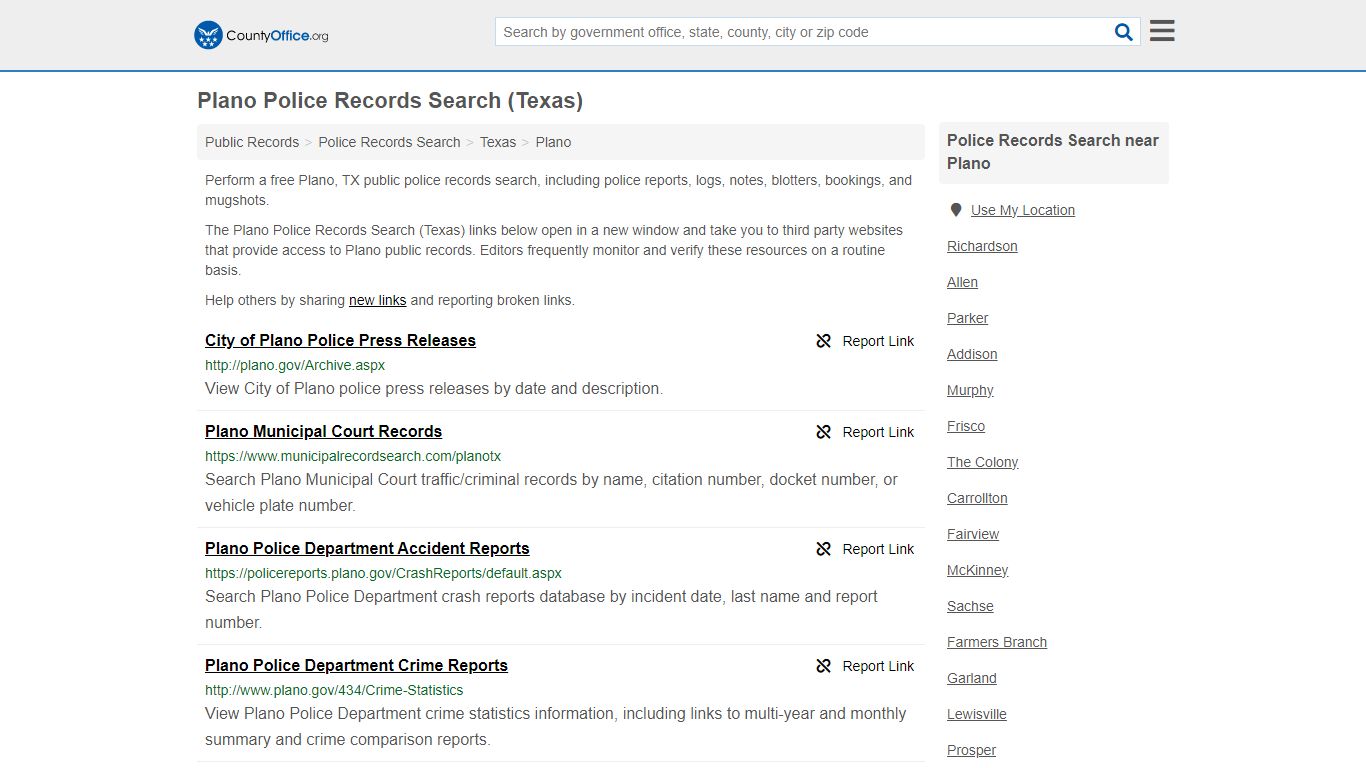 Police Records Search - Plano, TX (Accidents & Arrest Records)
