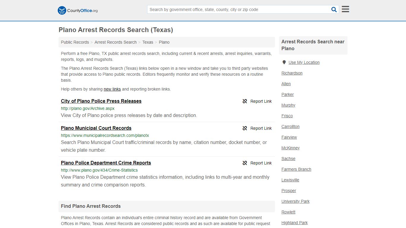 Arrest Records Search - Plano, TX (Arrests & Mugshots) - County Office